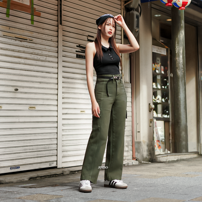 JINISO - Highwaist Cargo Loose Jeans 400 HANDS UP