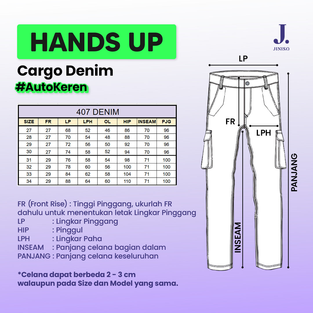 JINISO Loose Cargo Denim Jeans Pria 407