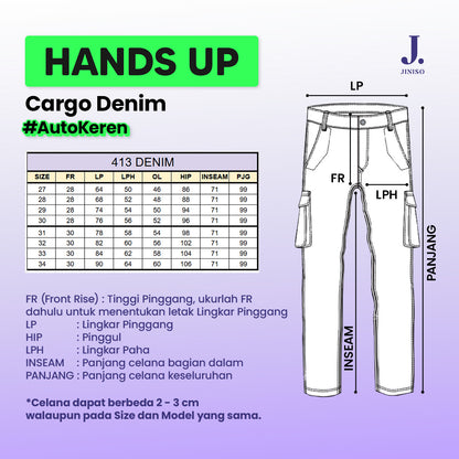JINISO Cargo Baggy Denim Jeans Pria 413