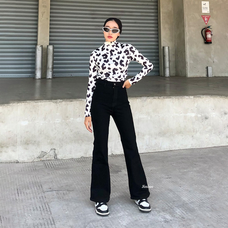 JINISO - Highwaist Stretch Cutbray Jeans HANGOUT