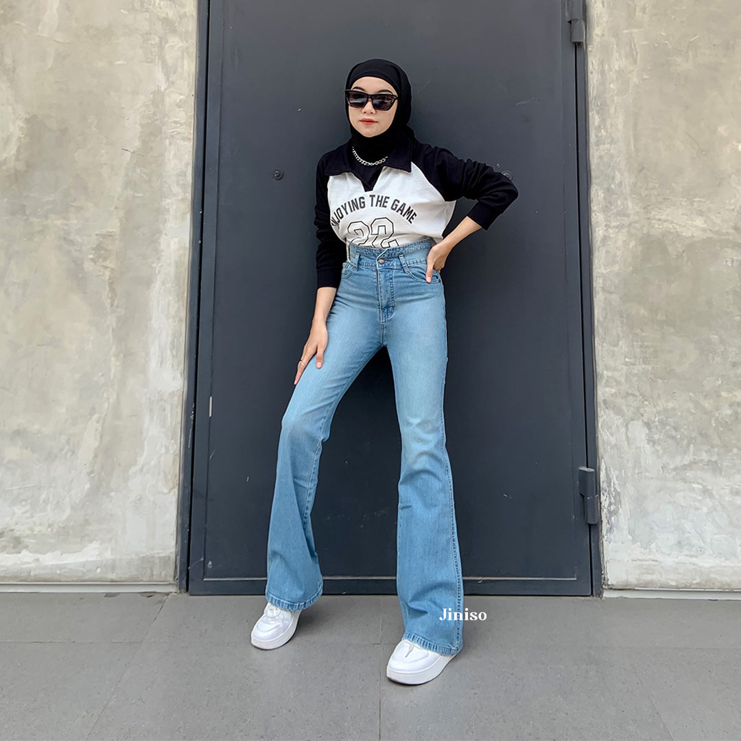 JINISO - Ultra Highwaist Cutbray Stretch Jeans 610 HANGOUT