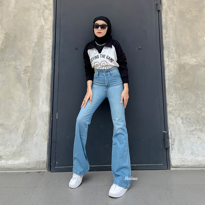 JINISO - Ultra Highwaist Cutbray Stretch Jeans 610 HANGOUT