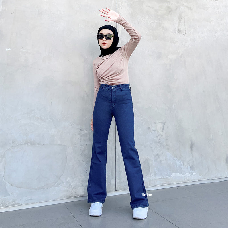 JINISO - Highwaist Stretch Cutbray Jeans HANGOUT