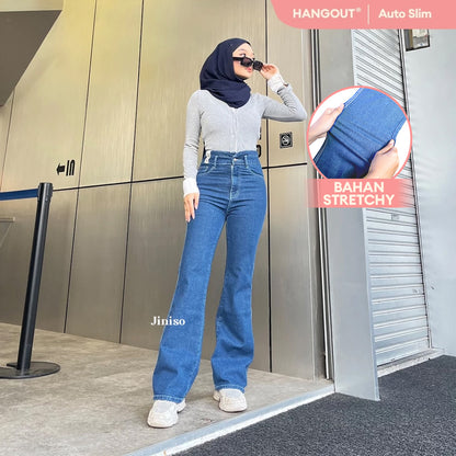 JINISO - Ultra Highwaist Cutbray Stretch Jeans 611 HANGOUT