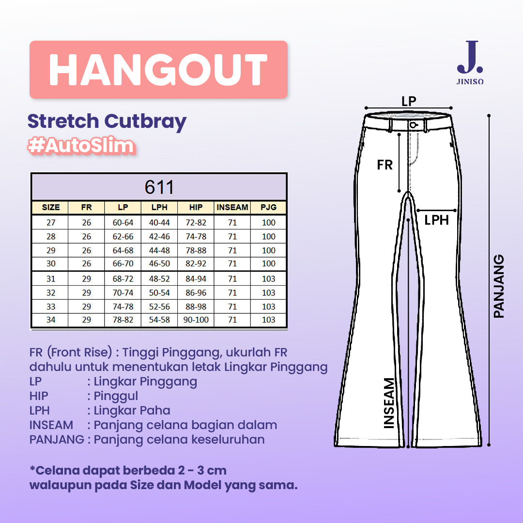 JINISO - Ultra Highwaist Cutbray Stretch Jeans 611 HANGOUT