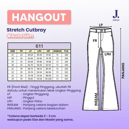 JINISO - Ultra Highwaist Cutbray Stretch Jeans 611 HANGOUT