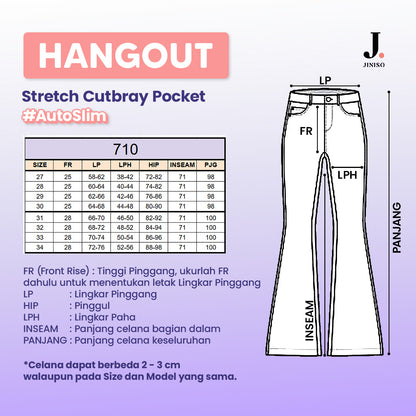 JINISO - Highwaist Stretch Cutbray Pocket Jeans 710 HANGOUT