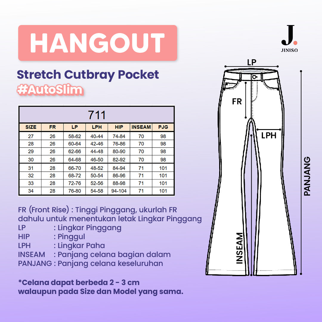JINISO - Highwaist Stretch Cutbray Pocket Jeans 711 HANGOUT