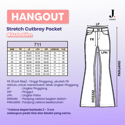 JINISO - Highwaist Stretch Cutbray Pocket Jeans 711 HANGOUT