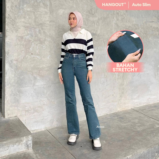 JINISO - Highwaist Stretch Cutbray Pocket Jeans 712 HANGOUT