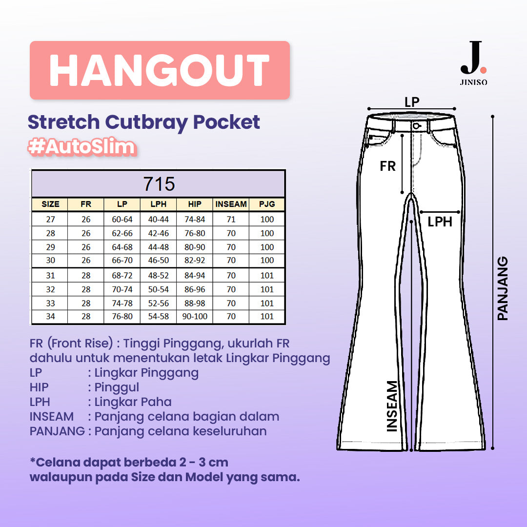 JINISO - Highwaist Stretch Cutbray Pocket Jeans 715 HANGOUT