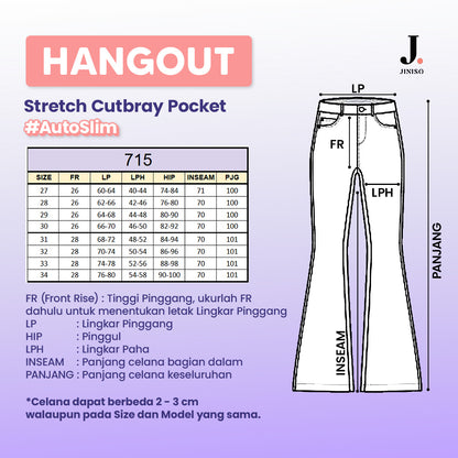 JINISO - Highwaist Stretch Cutbray Pocket Jeans 715 HANGOUT