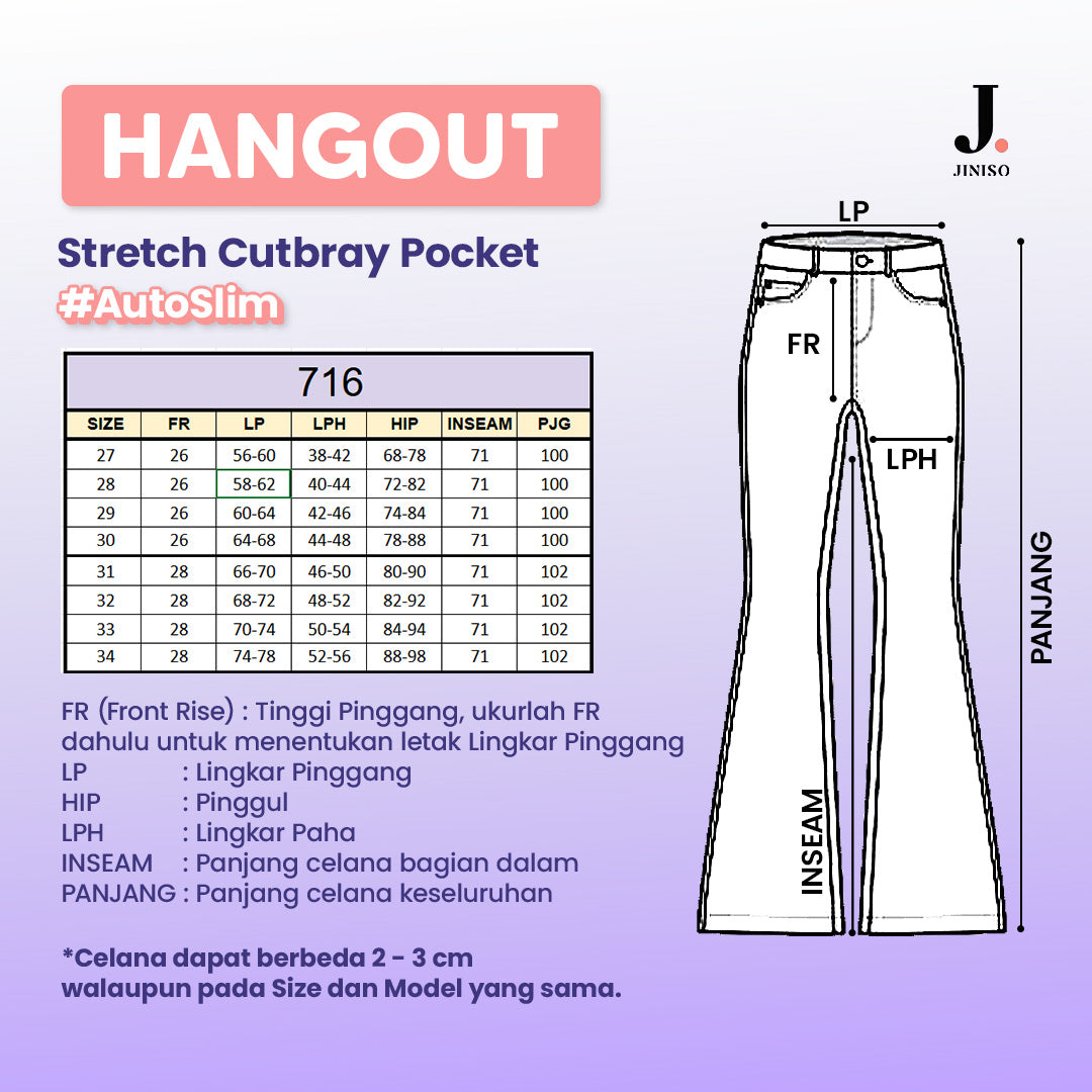 JINISO - Highwaist Stretch Cutbray Pocket Jeans 716 HANGOUT