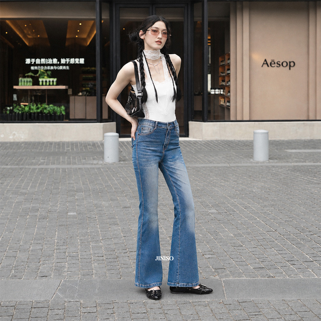 JINISO - Highwaist Stretch Cutbray Pocket Jeans 716 HANGOUT