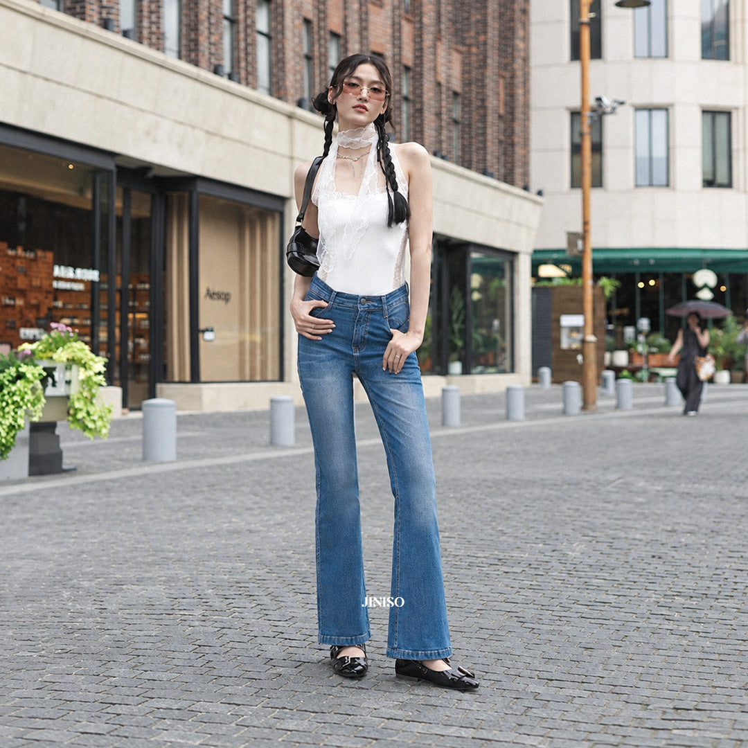 JINISO - Highwaist Stretch Cutbray Pocket Jeans 716 HANGOUT