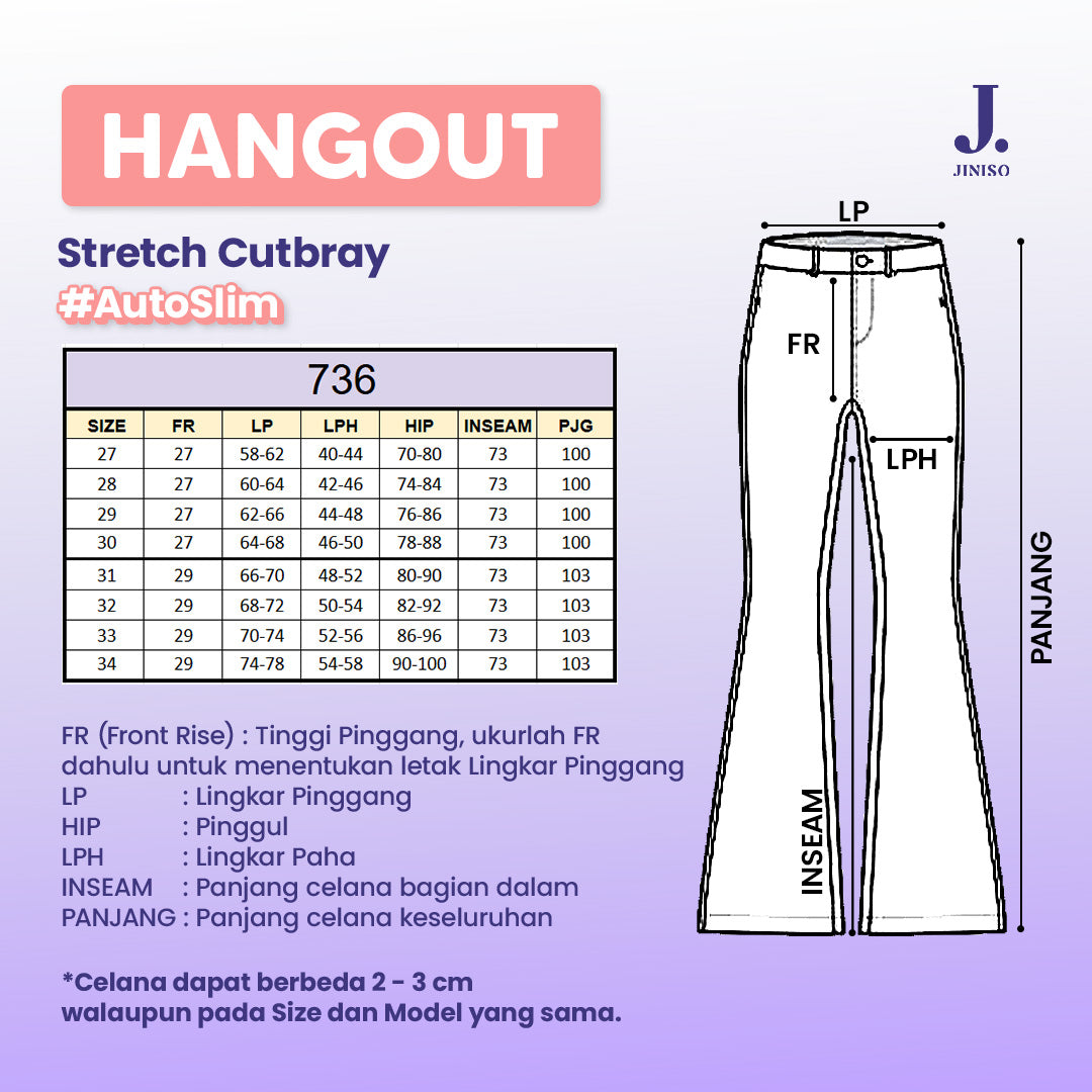 JINISO - Highwaist Stretch Cutbray Flare Jeans 736 HANGOUT