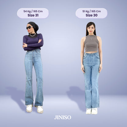 JINISO - Ultra Highwaist Cutbray Stretch Jeans 615 HANGOUT