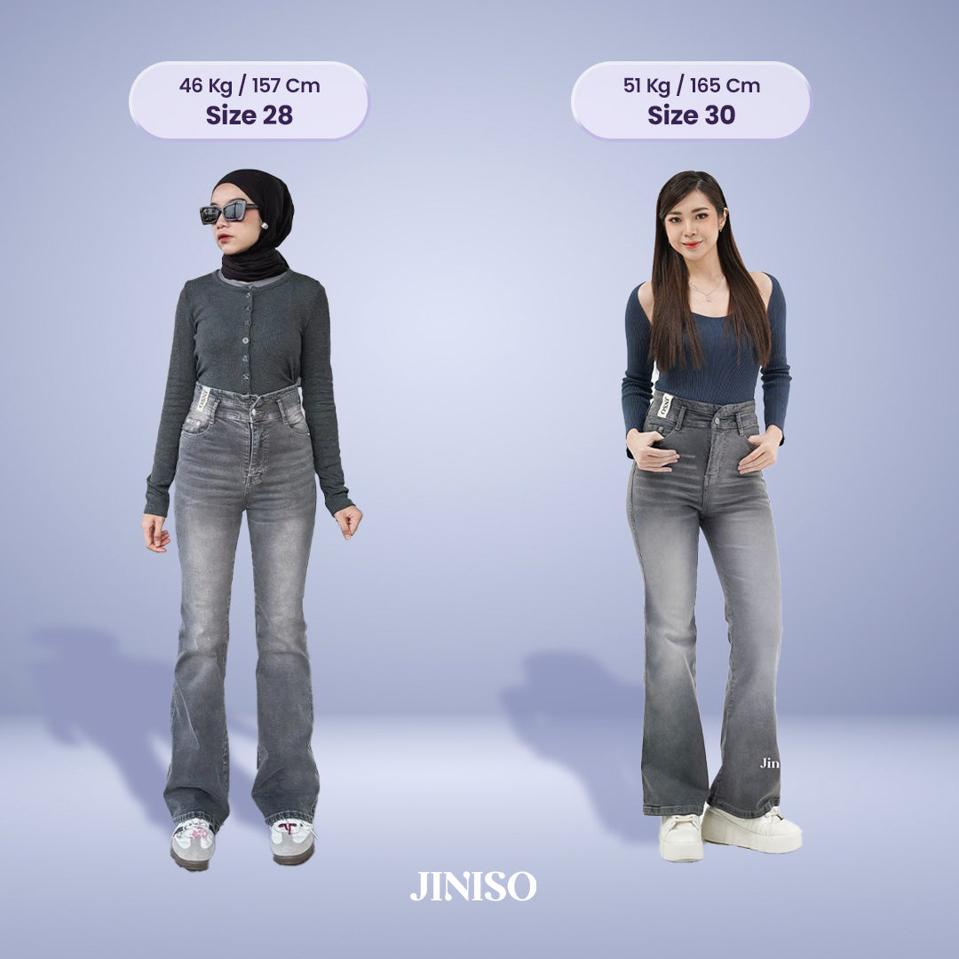 JINISO - Ultra Highwaist Cutbray Stretch Jeans 616 HANGOUT
