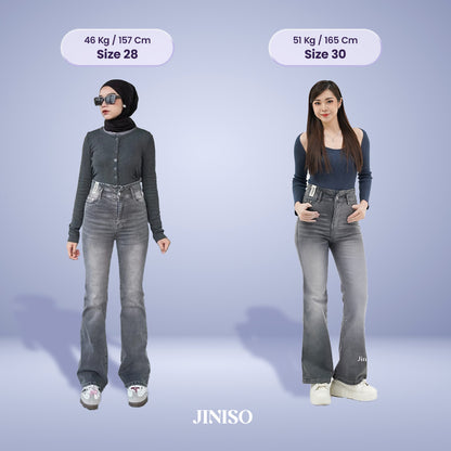 JINISO - Ultra Highwaist Cutbray Stretch Jeans 616 HANGOUT