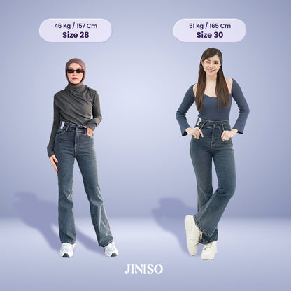 JINISO - Ultra Highwaist Cutbray Stretch Jeans 619 HANGOUT