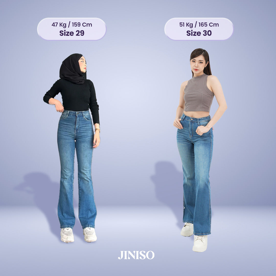 JINISO - Highwaist Stretch Cutbray Pocket Jeans 716 HANGOUT