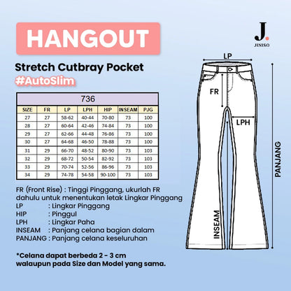JINISO - Highwaist Stretch Cutbray Flare Jeans 736 HANGOUT