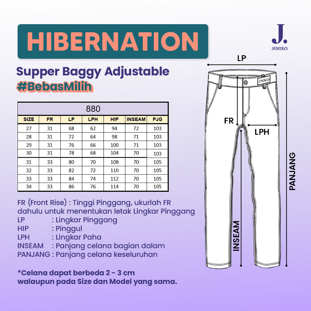 JINISO - Highwaist Adjustable Super Baggy Jeans 880 HIBERNATION
