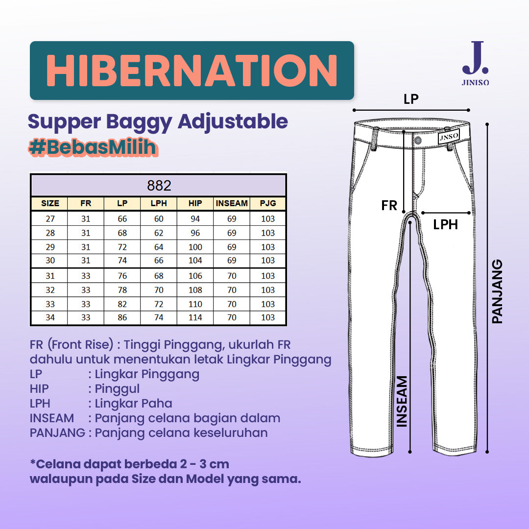 JINISO - Highwaist Adjustable Super Baggy Jeans 882 HIBERNATION