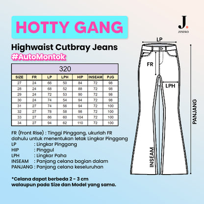 JINISO - HW Cutbray Jeans 320 HOTTY GANG