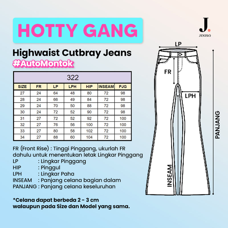 JINISO - HW Cutbray Jeans 322 HOTTY GANG