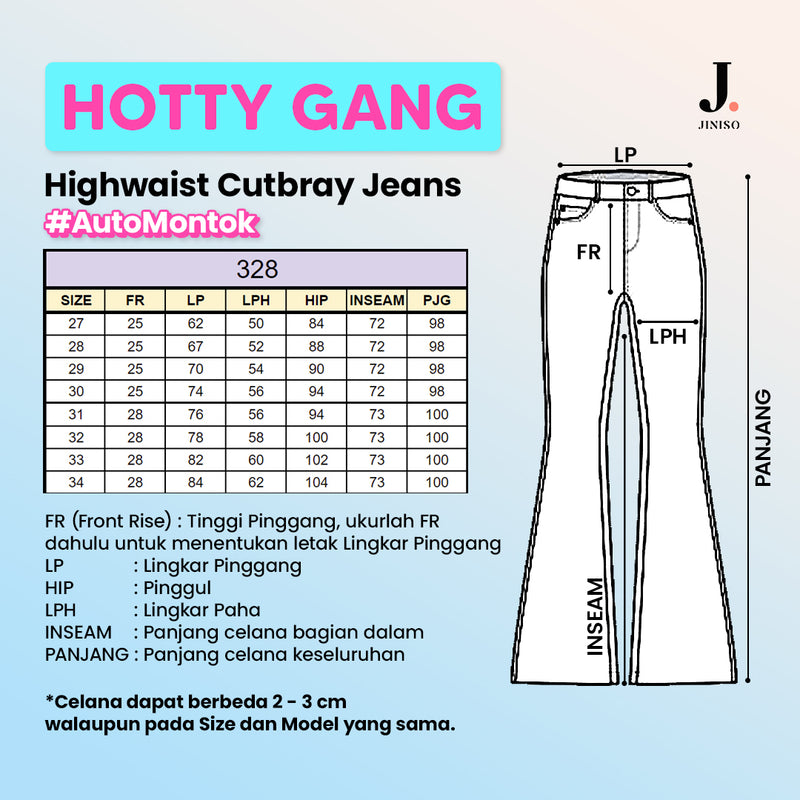 JINISO - HW Cutbray Jeans 328 HOTTY GANG