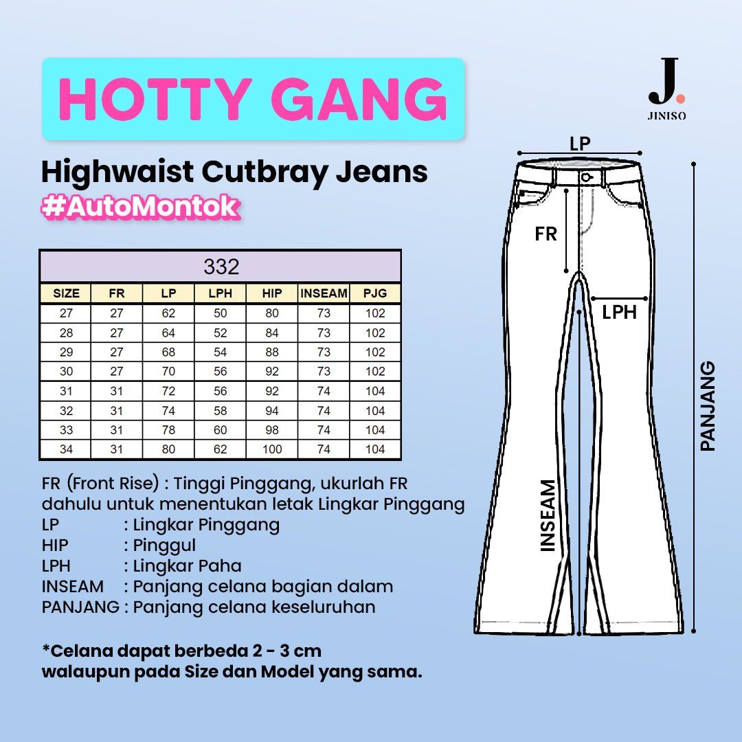 JINISO - HW Cutbray Jeans Slit 332 HOTTY GANG