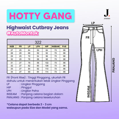 JINISO - HW Cutbray Jeans 322 HOTTY GANG