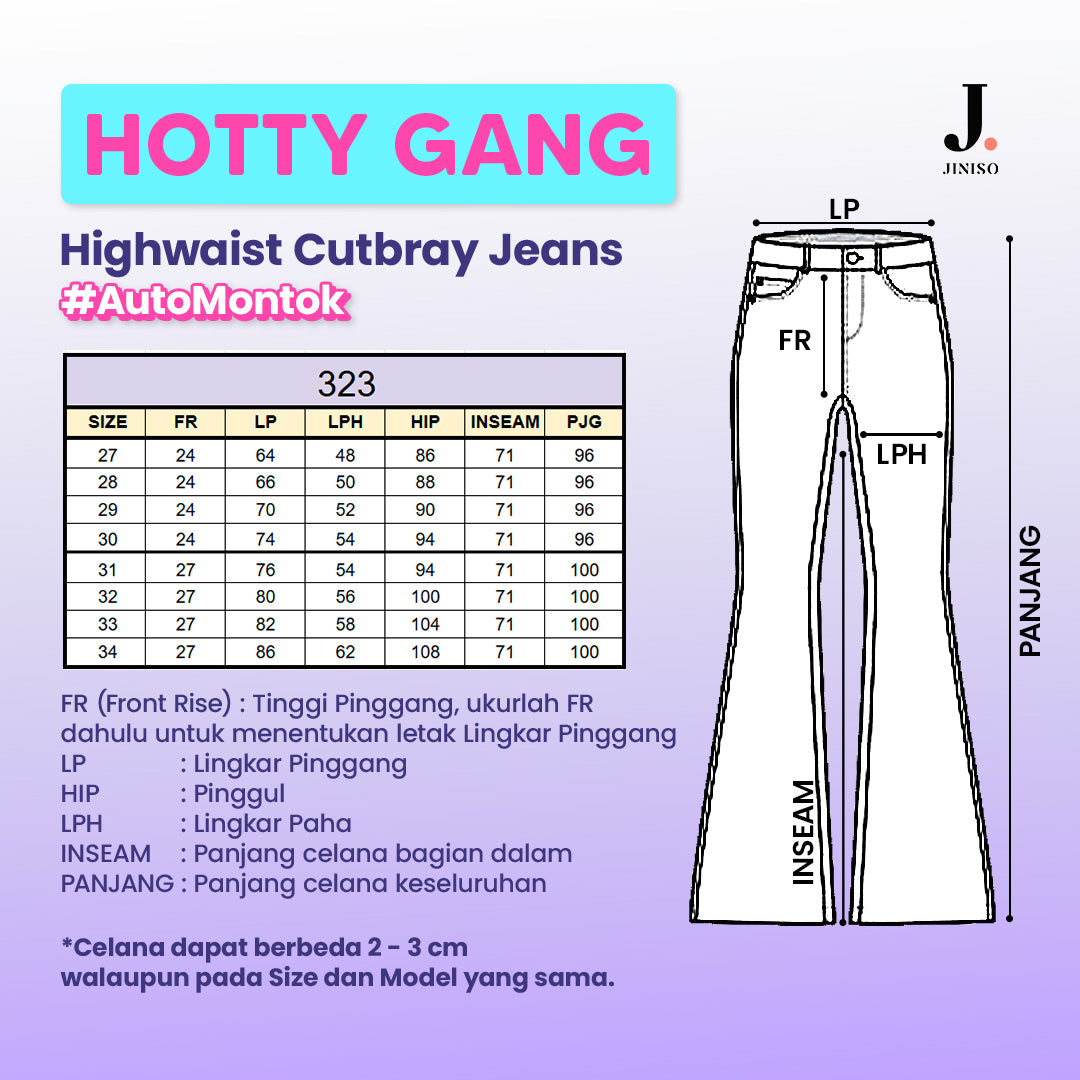 JINISO - HW Cutbray Jeans 323 HOTTY GANG