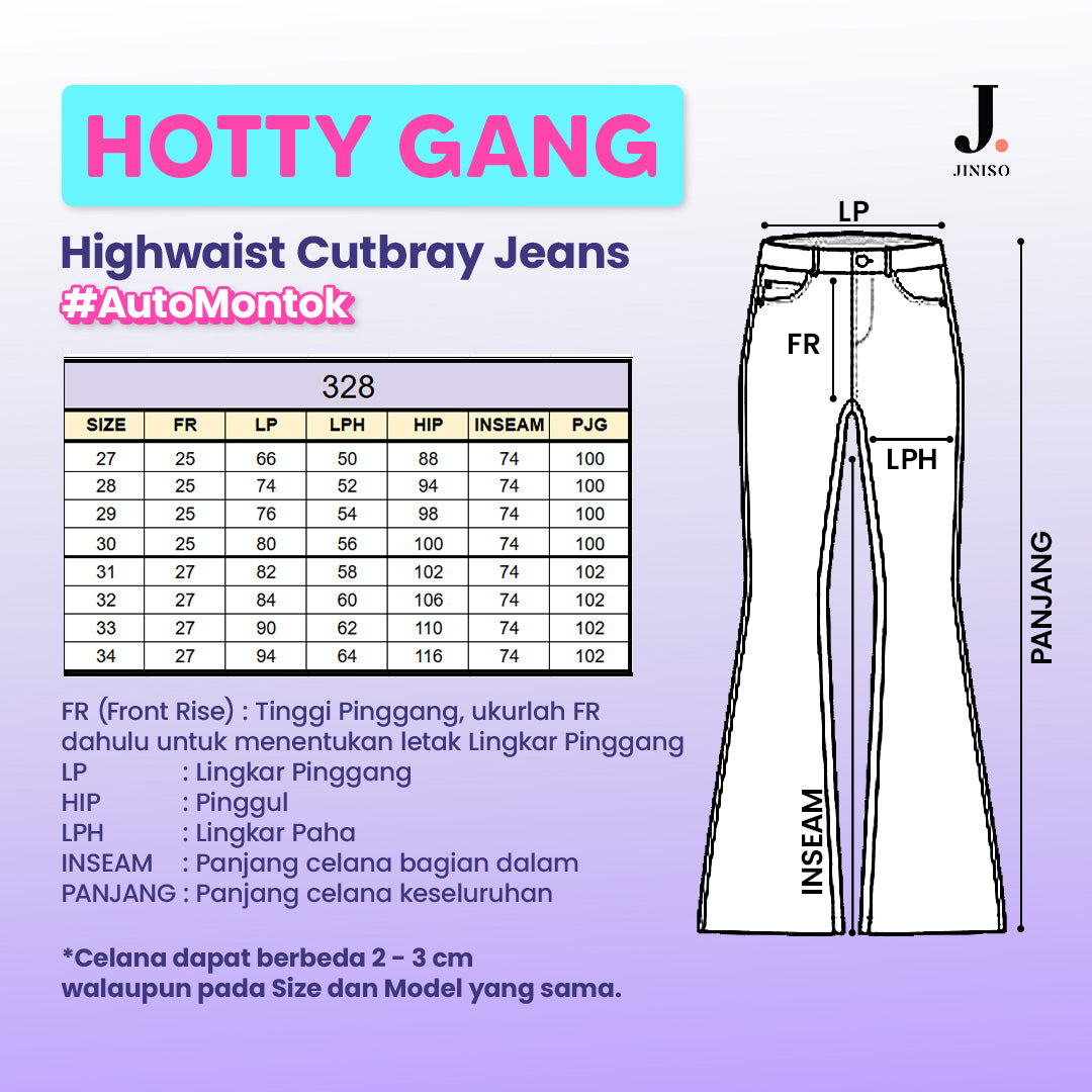 JINISO - HW Cutbray Jeans 328 HOTTY GANG