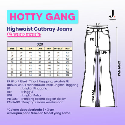 JINISO - HW Cutbray Jeans 328 HOTTY GANG