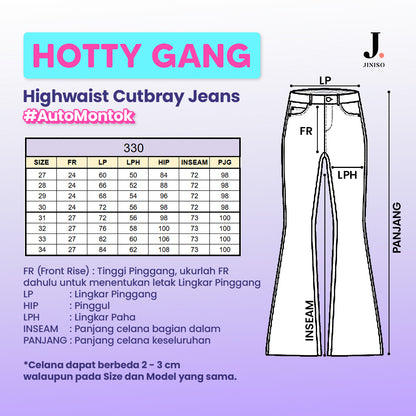 JINISO - HW Cutbray Jeans 330 HOTTY GANG