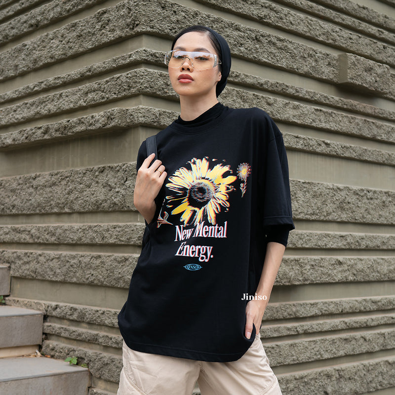 JINISO Kaos Oversize T-Shirt New Mental Energy