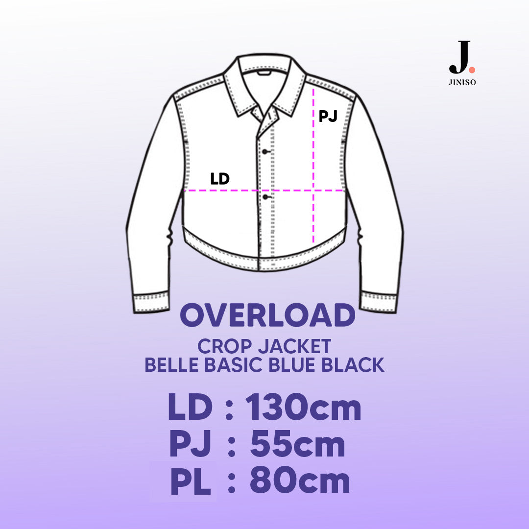 JINISO Jaket Crop Jeans Oversize Belle Basic Blue Black