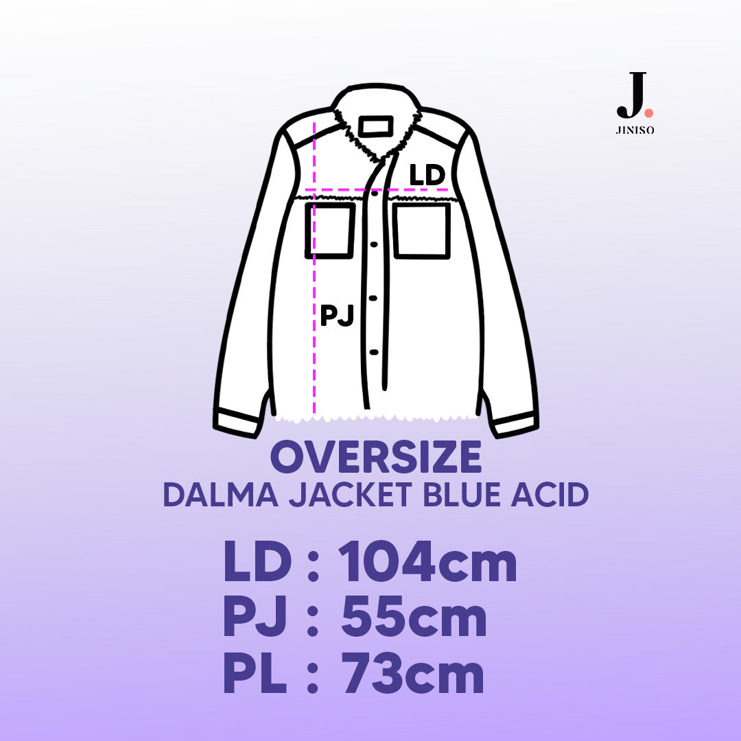 JINISO Jaket Jeans Oversize Dalma Blue Acid