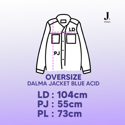 JINISO Jaket Jeans Oversize Dalma Blue Acid