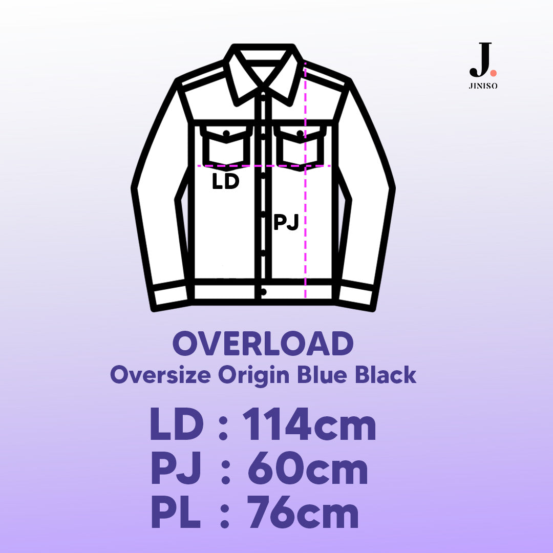 JINISO Jaket Jeans Oversize Origin Blue Black