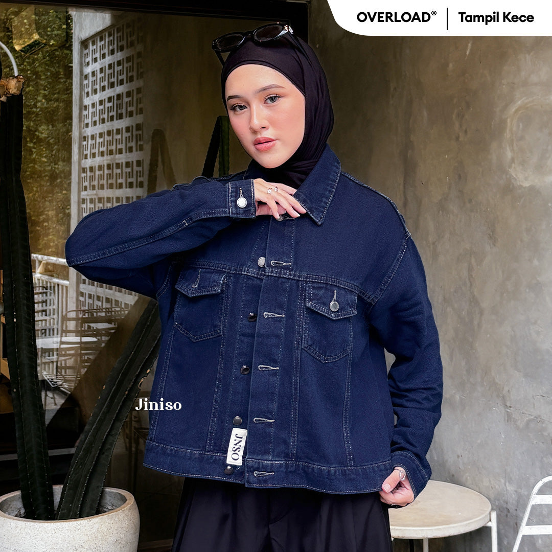 JINISO Jaket Jeans Oversize Origin Blue Black