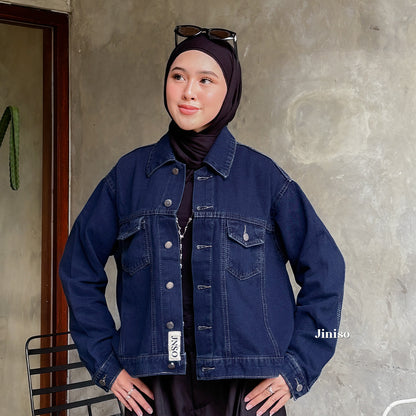 JINISO Jaket Jeans Oversize Origin Blue Black