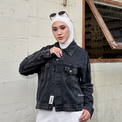 JINISO Jaket Jeans Oversize Origin Black Acid