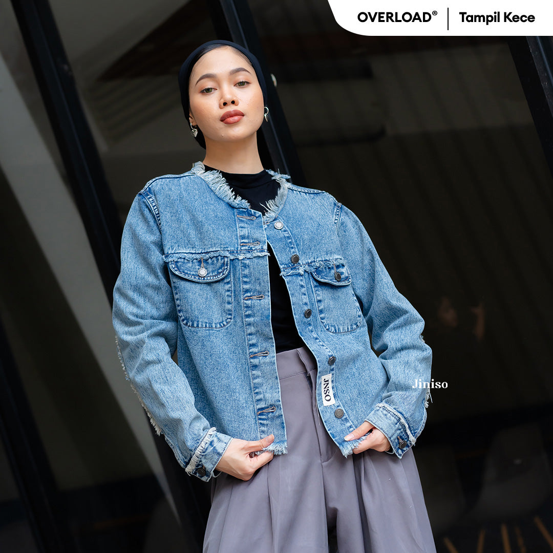 JINISO Jaket Jeans Oversize Dalma Blue Acid