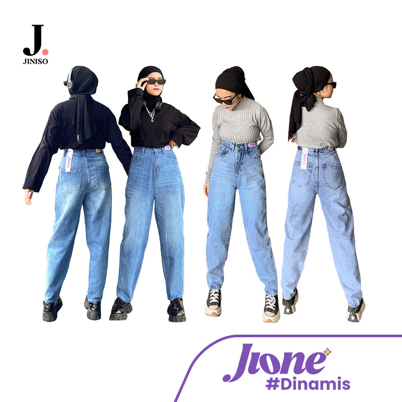 JINISO Jione Celana Baggy Mom Highwaist Jeans