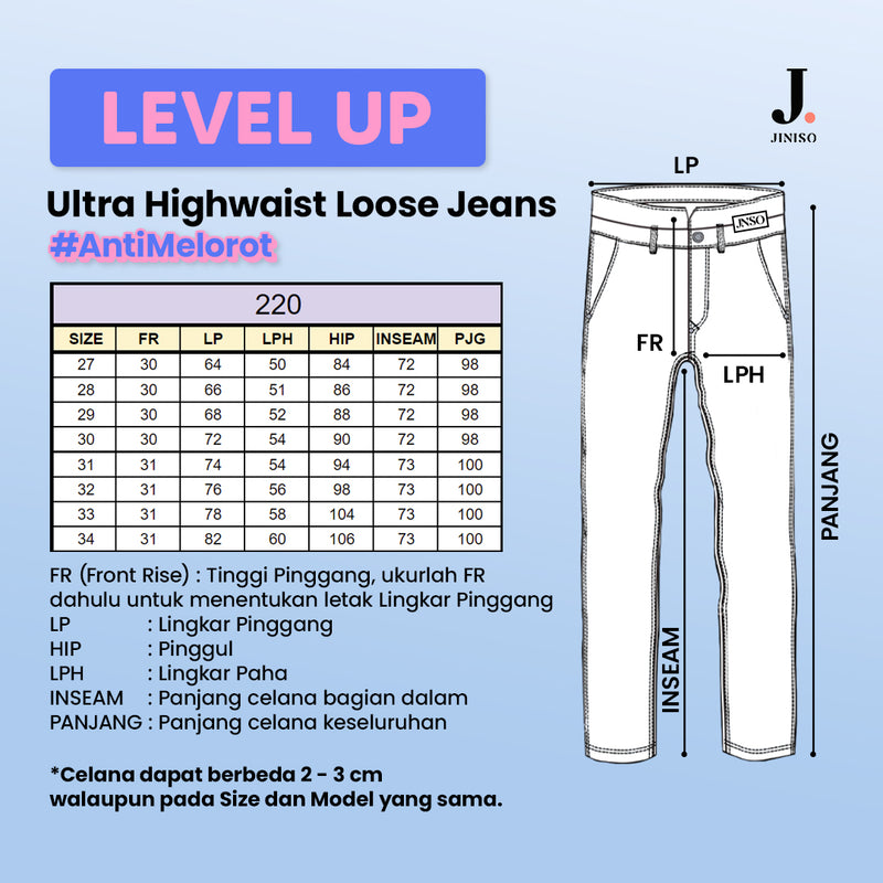 JINISO - Ultra Highwaist Loose Jeans 220 LEVEL UP
