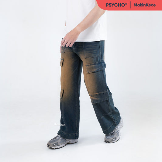 JINISO  Highwaist Cargo Loose Jeans Pria 553