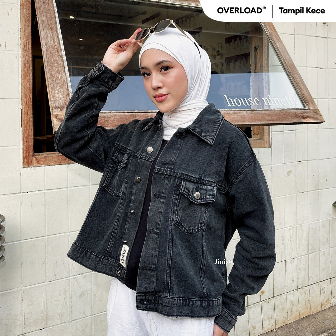 JINISO Jaket Jeans Oversize Origin Black Acid